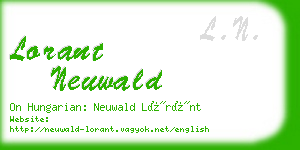 lorant neuwald business card